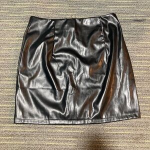 Black Faux Leather Skirt